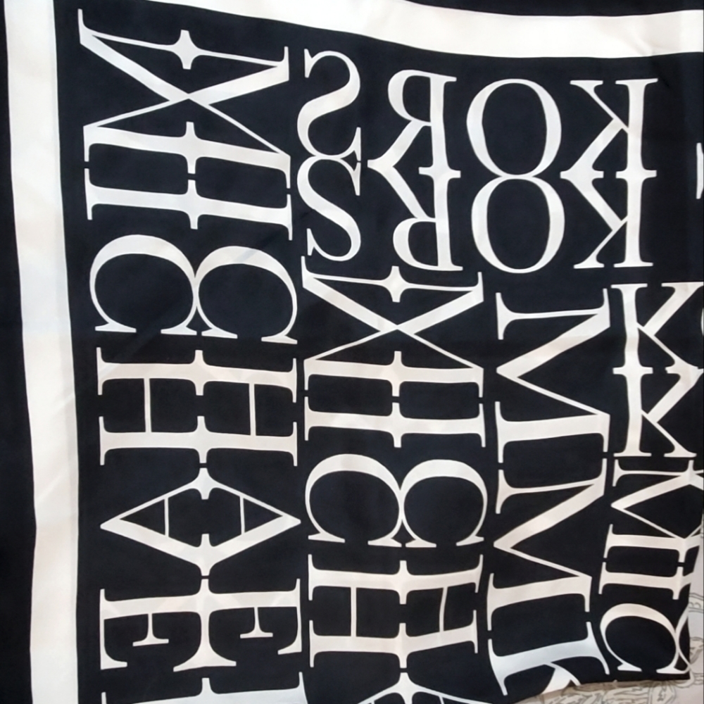 Michael Kors Silk Scarf Black and White
